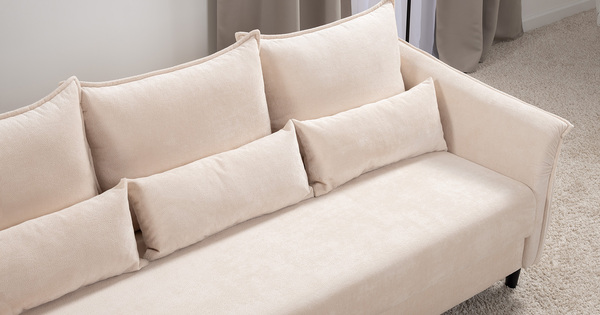 Диван-кровать прямой Берта ТД 771 велюр Mirage semolina молочный