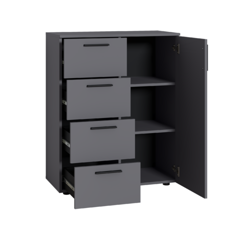 Комод Эйр 16.241 серый графит 0162 РЕ, собирается на любую сторону