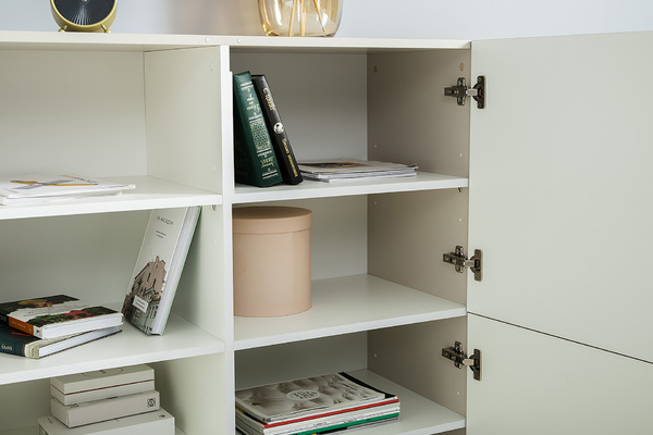 Шкаф Флоу 16.329 кашемир 5981 BS, белый PE шагрень, фотопечать