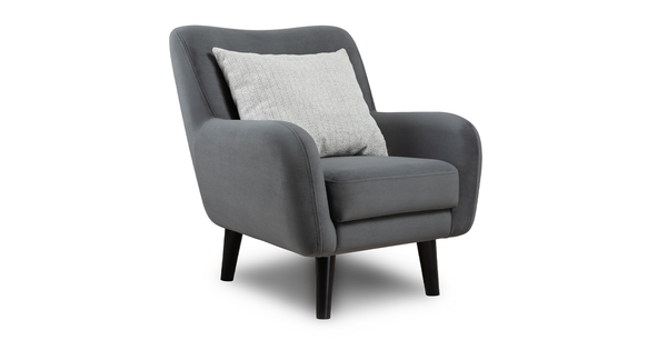 Кресло для отдыха Дакота ТК 586 велюр Vendetta 11 графитовый серый, Albus Zemin 1735 z1 col 2 белый