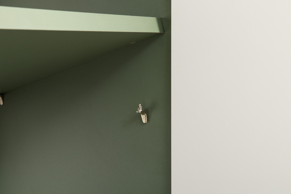 Шкаф-пенал Марион 16.333.01 дымчатый зеленый K521, олива шагрень AG 1050 ПВХ (собирается на любую сторону)