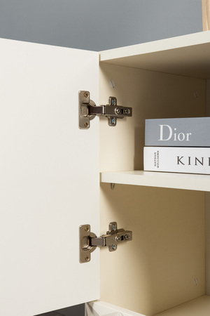 Гостиная Марион композиция 3 слоновая кость С341 PE, слоновая кость 6898 ПВХ, белый PE шагрень (собирается на любую сторону)