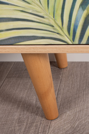 Комод Маттиас 16.245 дымчатый зеленый K521, гикори рокфорд натуральный KO86 PW, белый PE шагрень, фотопечать