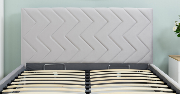 Кровать Милана 160 велюр светло-серый с ортопедическим основанием и подъемным механизмом