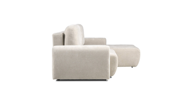 Диван-кровать угловой Тэдди 1505 композиция 2, букле Pique 010 светло-серый, модульная система, сборка на любую сторону