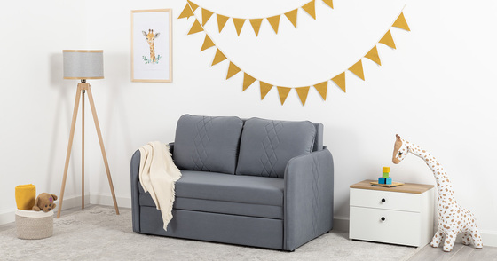 Диван-кровать прямой Юта (120) ТД 520 велюр Вивальди 12 сине-серый